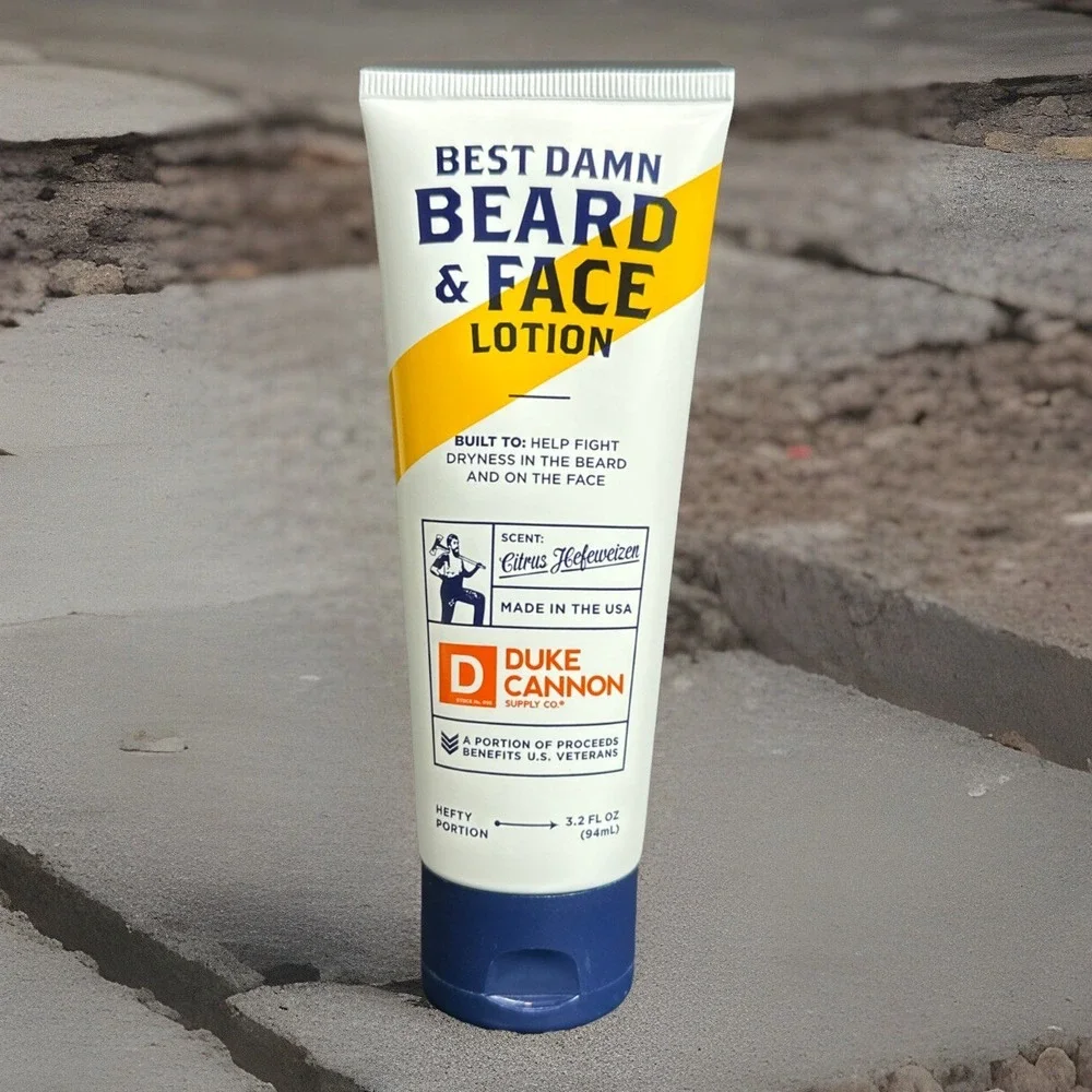 Duke Cannon Beard Wash 6 oz & Beard & Face Lotion 3.2 oz - Citrus Hefeweizen